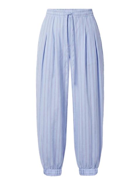 NICHOLAS Women's Liselle Striped Cotton Seersucker Balloon Pants - Blue Multi Stripe