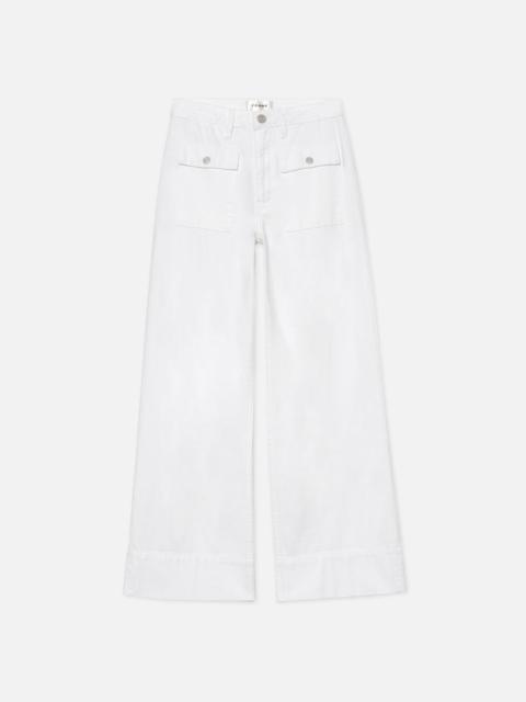 FRAME The 70's Patch Pocket Crop Straight in White
