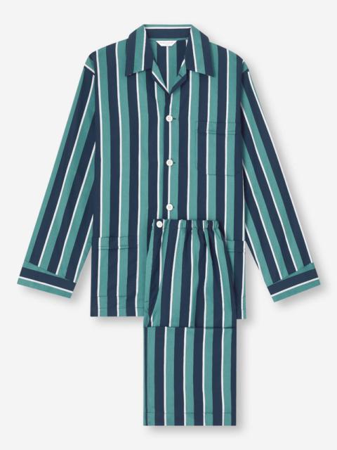 Derek Rose Men's Classic Fit Pyjamas Royal 221 Cotton Teal