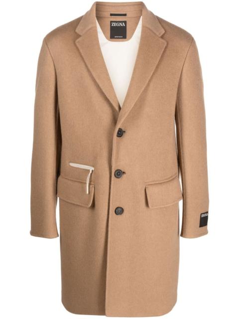 ZEGNA zip-pocket single-breasted coat