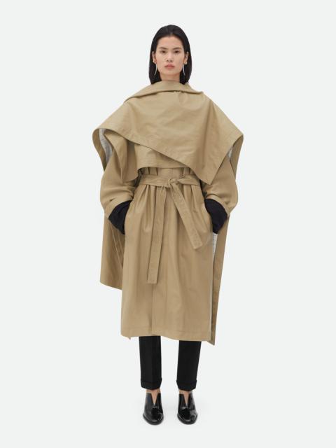 Bottega Veneta Leather Cape With Check Lining