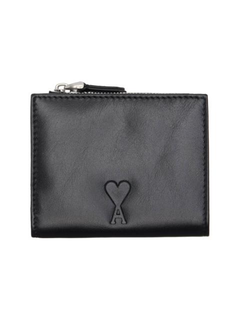 AMI Paris Black Cowhide Leather 'Voulez-Vous' Folded Wallet
