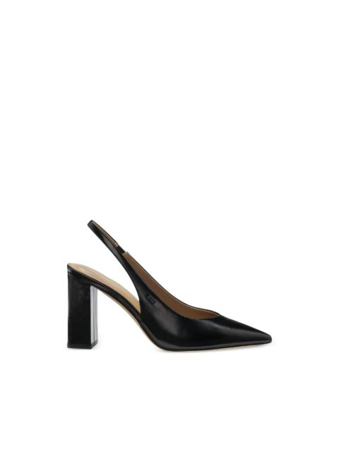 BOSS heeled pumps in leather with slingback strap