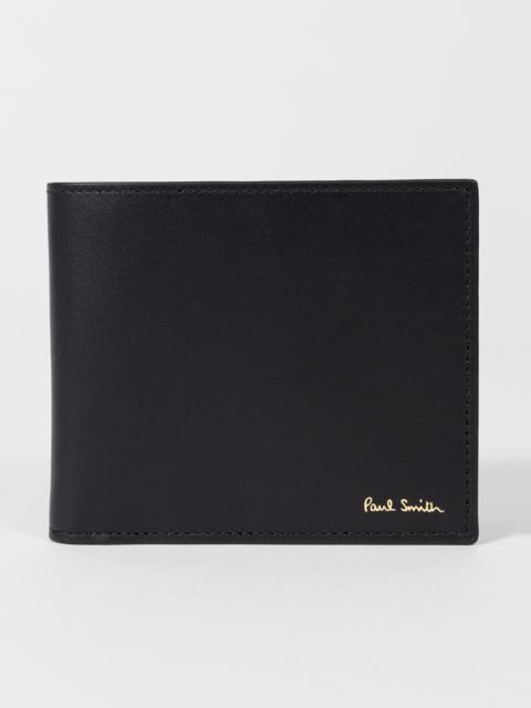 Black Leather 'Signature Stripe' Interior Billfold Wallet