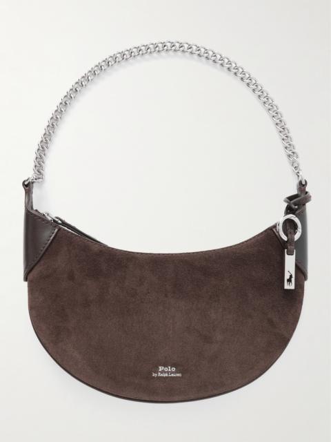 Polo Ralph Lauren Polo Id Small Leather-trimmed Suede Shoulder Bag