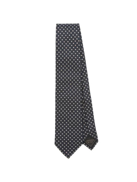 geometric-jacquard tie