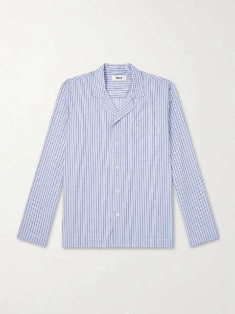 TEKLA Camp-Collar Striped Organic Cotton Pyjama Shirt