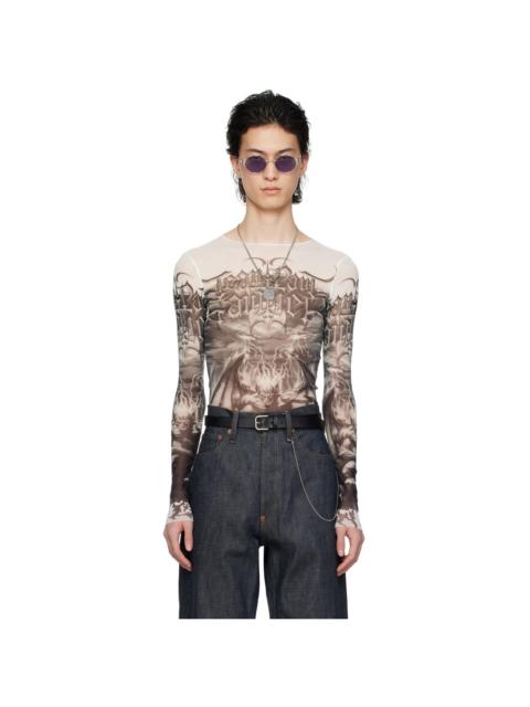 Jean Paul Gaultier Black & White 'The Diablo' Long Sleeve T-Shirt