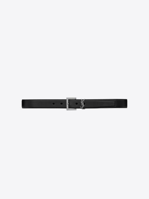 SAINT LAURENT monogramme belt with square buckle in smooth leather