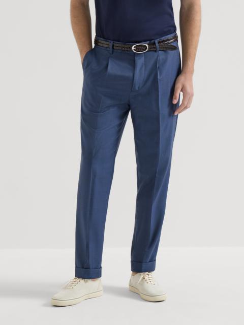 Brunello Cucinelli Virgin wool Prince of Wales trousers with pleat