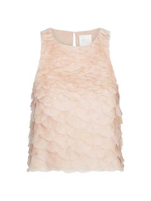 TWP Women's Fishscale Shell Silk Top - Khaki