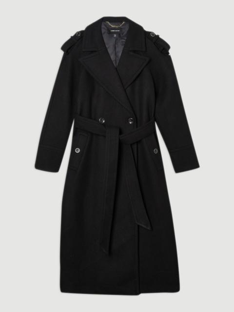 KAREN MILLEN Wool Tailored Belted Midi Coat