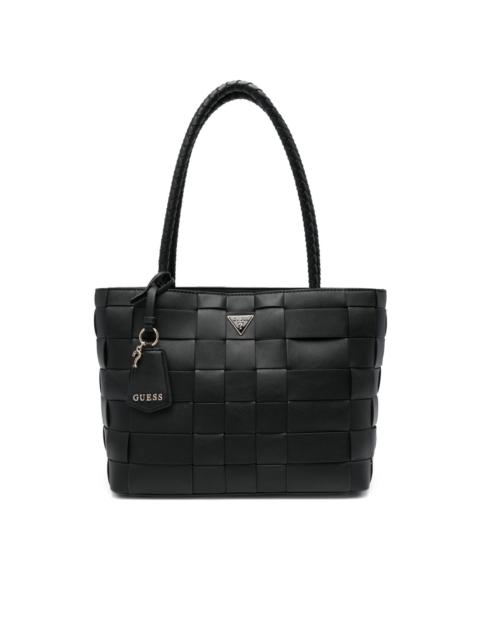 GUESS USA Maylee woven-leather tote bag