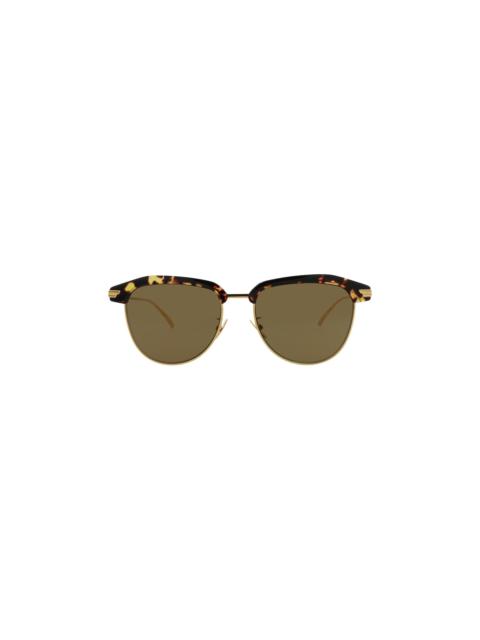 Bottega Veneta Half Frame Sunglasses 'Havana/Gold/Brown'