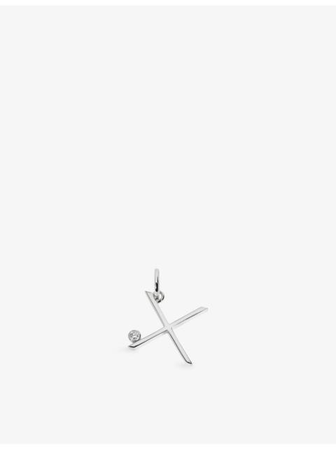 MONICA VINADER Solitaire Diamond Initial X Sterling-Silver And 0.035ct Lab-Grown Diamond Pendant
