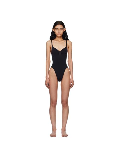 SKIMS Black Seamless Sculpt Thong Bodysuit