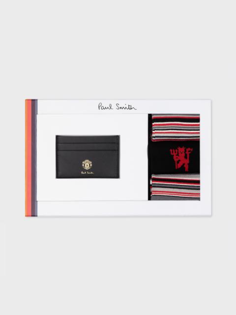 Paul Smith & Manchester United - Credit Card Holder & 3 Pack Men's Socks Gift Set