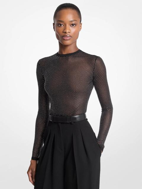 MICHAEL KORS COLLECTION Crystal-Embellished Viscose Bodysuit