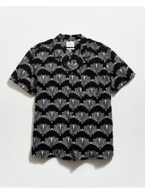 Billy Reid Short Sleeve Botanical Jacquard Camp Shirt