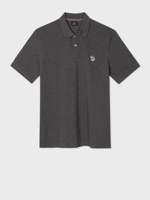 Paul Smith Dark Grey Cotton-Piqué Zebra Logo Polo Shirt