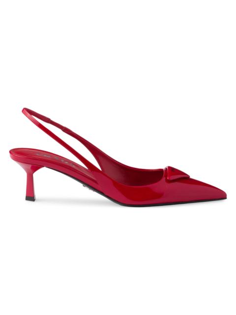 Prada Women's Patent Leather 55MM Slingback Pumps - Red