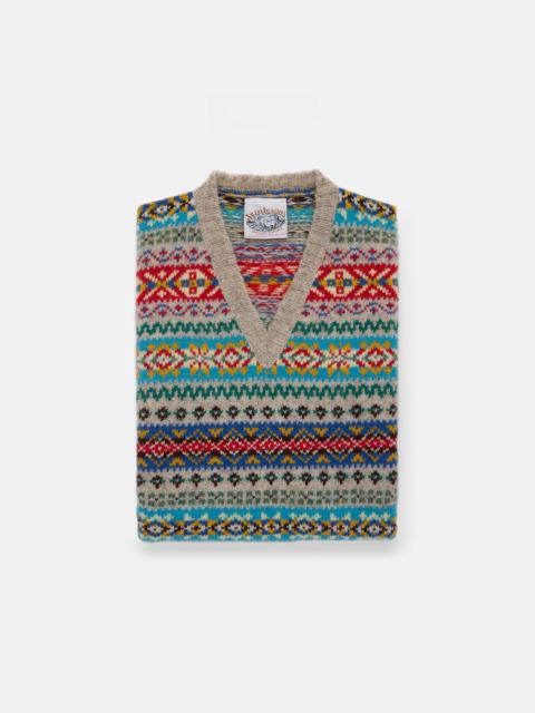 J. PRESS MADE-IN-SCOTLAND IVORY FAIR ISLE SWEATER VEST