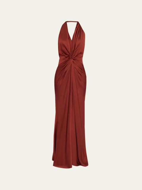 A.L.C. Mabel Twist-Front Halter Gown