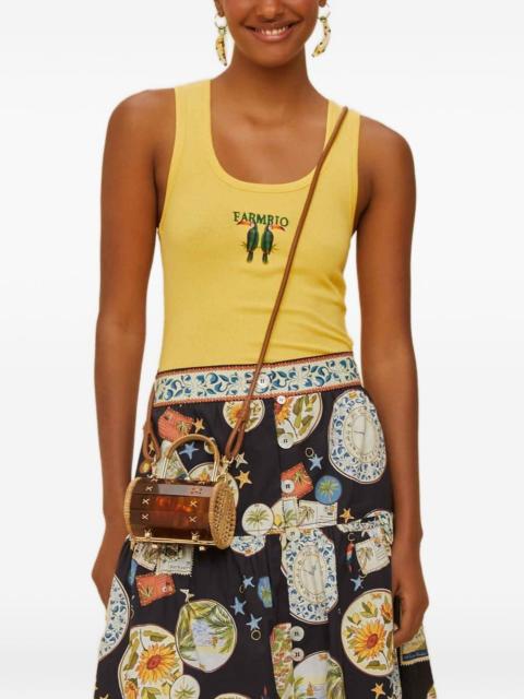 FARM RIO Toucan logo-embroidered top