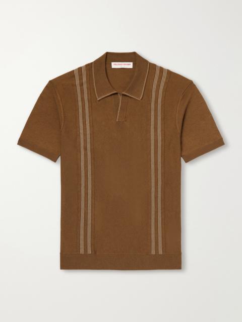 ORLEBAR BROWN Horton Striped Silk and Organic Cotton-Blend Polo Shirt