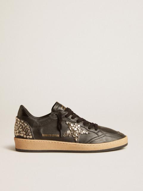 Women’s Ball Star LAB in black nappa with studded black leather star