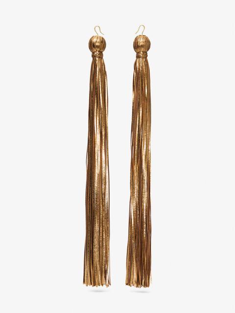MICHAEL KORS COLLECTION Metallic Leather Tassel Earrings