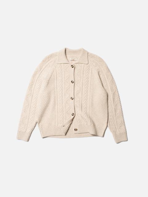 Nudie Jeans Janey Cable Knit Cardigan Offwhite