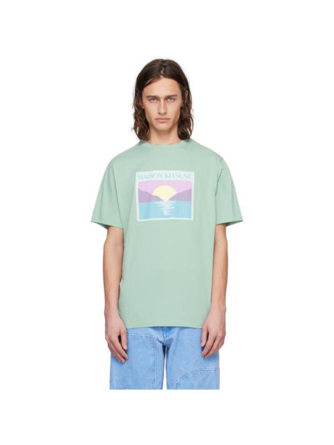 Maison Kitsuné Sunset Postcard-print 코튼 티셔츠