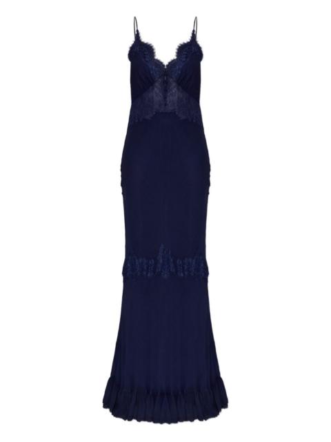 self-portrait lace ruffled maxi dress