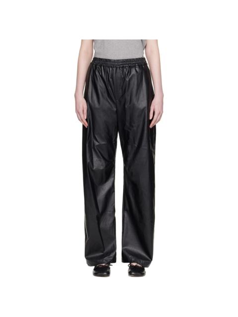 MM6 Maison Margiela Black Light Wide-Leg Faux-Leather Trousers