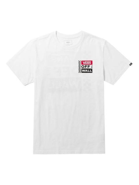 Vans Vans Back Large Logo Printing Round Neck Short Sleeve Couple Style White VN0A3TY4WHT