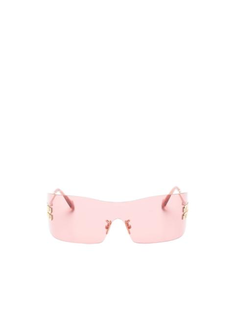 Miu Miu logo-plaque geometric-frame sunglasses