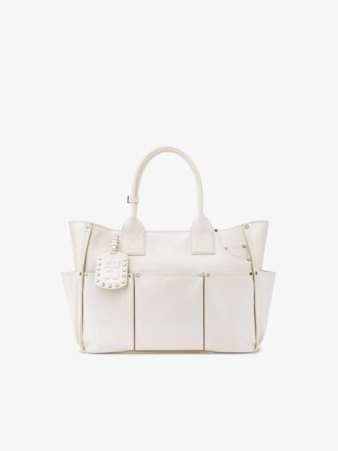 GANNI POSY BAG IN WHITE OSTRICH