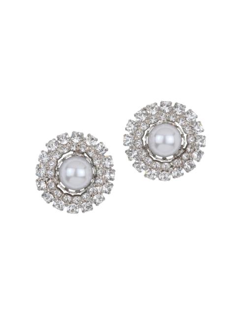 Jennifer Behr Women's Antinea Rhodium-Plated, Imitation Pearl & Crystal Earrings - Crystal Pearl