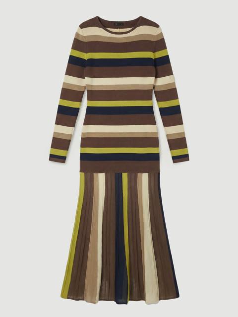 KAREN MILLEN Stripe Long Sleeve Knitted Maxi Dress