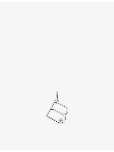 MONICA VINADER Solitaire Initial B Sterling-Silver and Lab-Grown Diamond Pendant