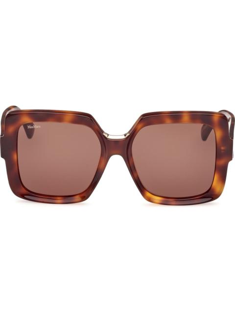 Max Mara Ernest 56mm Square Sunglasses in Dark Havana /Brown at Nordstrom