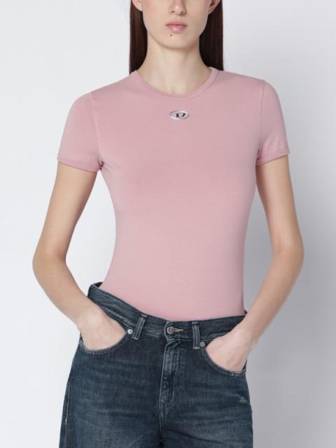 Diesel Slim-fit pink T-shirt with Oval D logo