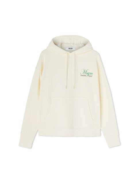 MSGM Organic cotton hooded sweatshirt from the MSGM Fantastic Green Capsule