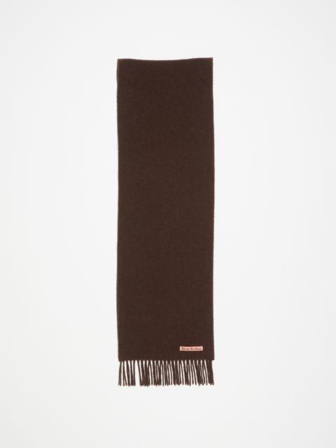 Acne Studios Fringe wool scarf - skinny - Brown melange