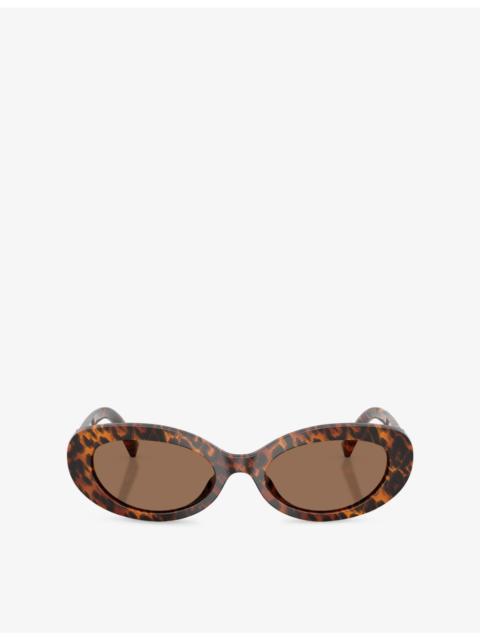 Dolce & Gabbana DG4537 Oval-Frame Acetate Sunglasses