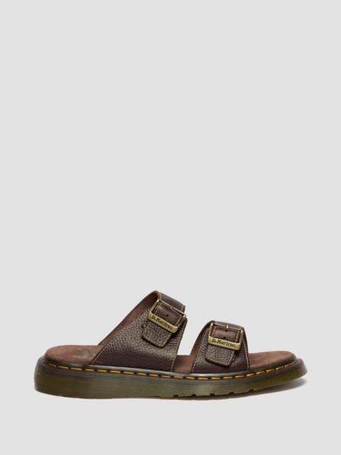 Dr. Martens Josef Grizzly Leather Slide Sandals