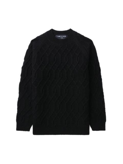 geometric-pattern wool jumper