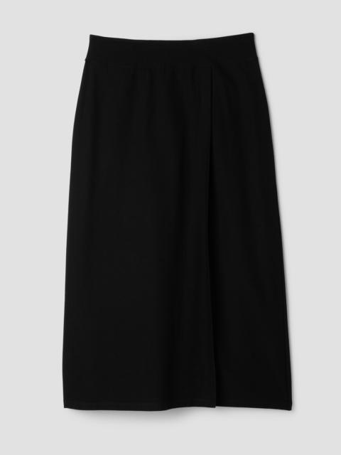 EILEEN FISHER Washable Stretch Crepe Wrap Skirt