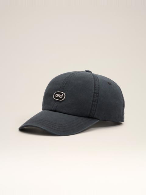 AMI Paris BLACK COTTON CAP WITH AMI PATCH